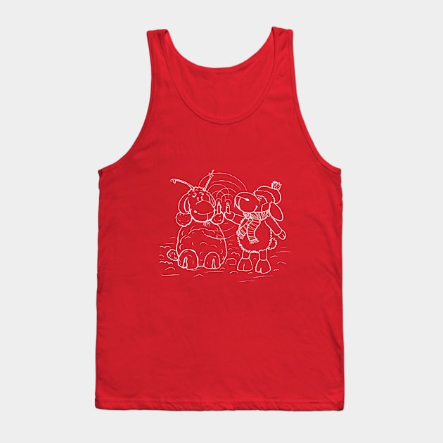 Sheep and Snowman - Miss you Tank Top by mnutz